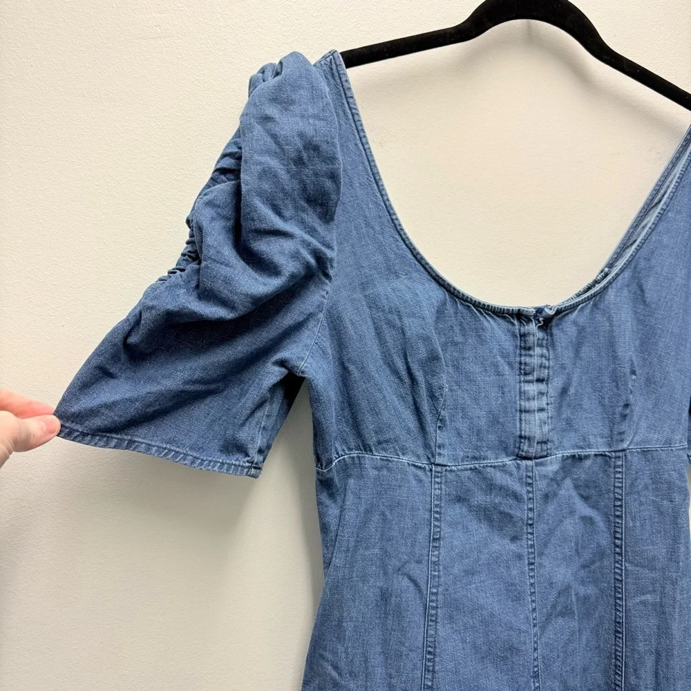 Free People Cheyenne Denim Mini Dress, Blue | Medium